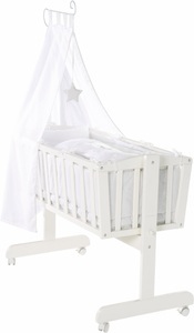 Roba, roba Komplettwiegenset weiß Fox & Bunny, Wiegenset in Weiß, 4-teiliges Set