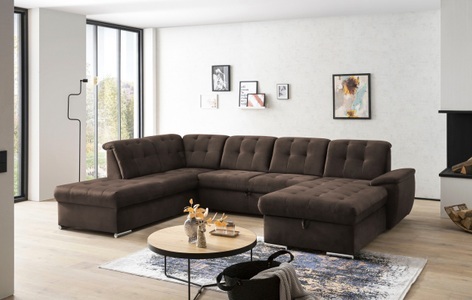 exxpo - sofa fashion, exxpo - sofa fashion Wohnlandschaft, (4 St.), 6x Kopfteilverstellung, Wahlweise mit Bettfunktion und Bettkasten, exxpo - sofa fashion Wohnlandschaft »Durango, aufwendige Sitz- und Rückenverarbeitung, bequem, U-Form« inkl. Kopfteilverstellung, wahlweise mit Bettfunktion und Bettkasten