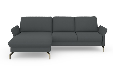 sit&more Ecksofa »Fashion«, wahlweise mit Kopfteilverstellung und Vorziehsitz, motorisch, mit satinierten Nickelfüssen