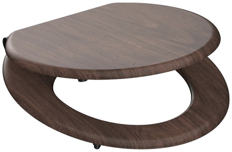 SCHÜTTE, SCHÜTTE WC-Sitz mit Absenkautomatik, WC-Sitz Dark Wood mit Absenkautomatik