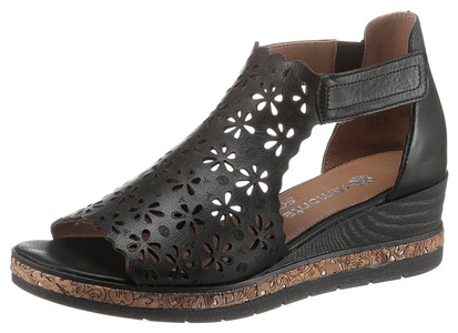 Remonte, Remonte Keilsandalette, mit floralem Laser-Muster, Remonte Keilsandalette, Sommerschuh, Sandale, Keilabsatz, mit floralem Laser-Muster