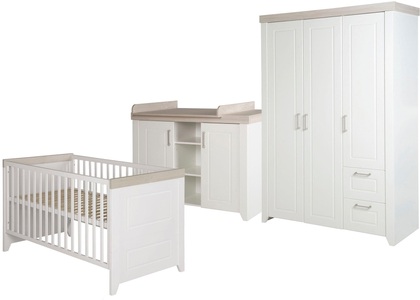 Roba, Roba Babyzimmer Set (3-tlg) Kinderzimmer »Felicia«, roba® Babyzimmer-Komplettset »Felicia«, (Set, 3 tlg., Kinderbett, Wickelkommode, Kleiderschrank), mit Kinderbett, Schrank und Wickelkommode