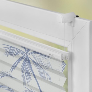 LICHTBLICK, LICHTBLICK Plissee »Plissee Klemmfix, ohne Bohren, blickdicht, Blueprint Palms - Blau«, LICHTBLICK ORIGINAL Plissee »Plissee Klemmfix, ohne Bohren, blickdicht, Blueprint Palms - Blau«, blickdicht, freihängend