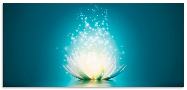 Artland, Artland Küchenrückwand »Magie der Lotus-Blume«, Artland Küchenrückwand »Magie der Lotus-Blume«, (1 tlg.), Alu Spritzschutz mit Klebeband, einfache Montage