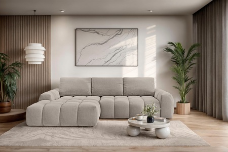 INOSIGN, INOSIGN Ecksofa »AZITA klein optionale Schlafsofa mit Bettkasten, B/T/H: 270/166,5/84cm«, L-Form mit Wellenunterfederung, Bubble-Optik, GOODproduct Ecksofa »AZITA L-Form, 270 cm - OTTO. Verlässliche Qualität.« wahlweise als Schlafsofa m. Bettkasten, Bubble-Optik