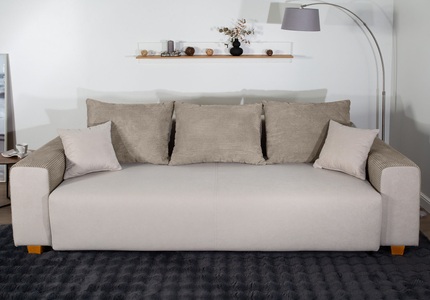 COLLECTION AB Schlafsofa »Yves, Liegefläche (B/T): 142/194 cm«, inkl. Bettfunktion, Bettkasten, Federkern & Zierkissen