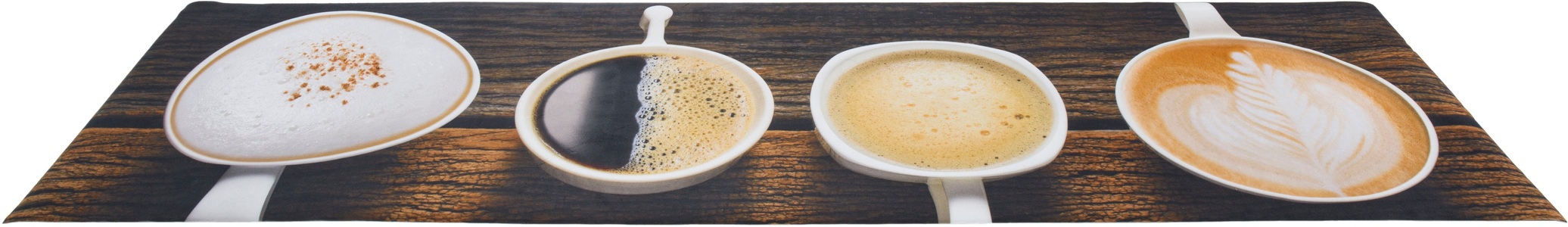 andiamo, Küchenläufer, »Kaffeetassen«, Andiamo, rechteckig, Höhe 3 mm, maschinell zusammengesetzt, Andiamo Läufer »Kitchen«, rechteckig, 3 mm Höhe, Vinyl-Küchenläufer, moderne Küchenmotive, Pasta, Gewürze, Kaffee