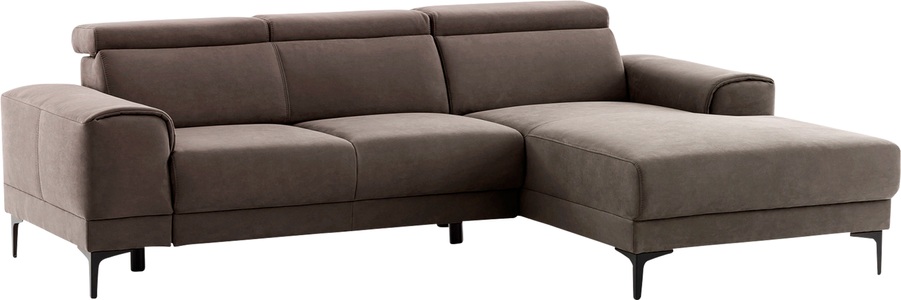 exxpo - sofa fashion, exxpo - sofa fashion Ecksofa, mit 3 Kopfstützen, wahlweise elektrischer Sitztiefenverstellung, frei im Raum stellbar, exxpo - sofa fashion Ecksofa »Ophelia, elegant, modern und bequem, L-Form«, inkl. verstellbare Kopfteile, wahlweise elektr. Sitztiefenverstellung