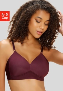 Naturana, BH Naturana Pflaume, Naturana Schalen-BH »Side smoother«, Cup A-D, ohne Bügel, mit hohen, formenden Seitenteilen