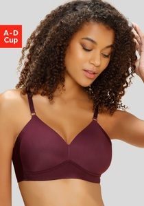 Naturana, BH Naturana Pflaume, Naturana Schalen-BH »Side smoother«, Cup A-D, ohne Bügel, mit hohen, formenden Seitenteilen