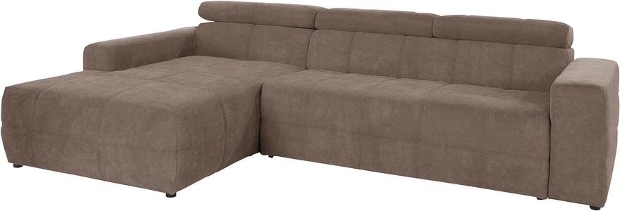 DOMO collection, DOMO collection Ecksofa, DOMO collection Ecksofa »Brandon grosse Ausführung B/T/H: 289/177/80 cm, auch in Leder und Cord«, mit Kopfteilverstellung, wahlweise Sitztiefenverstellung, L-Form