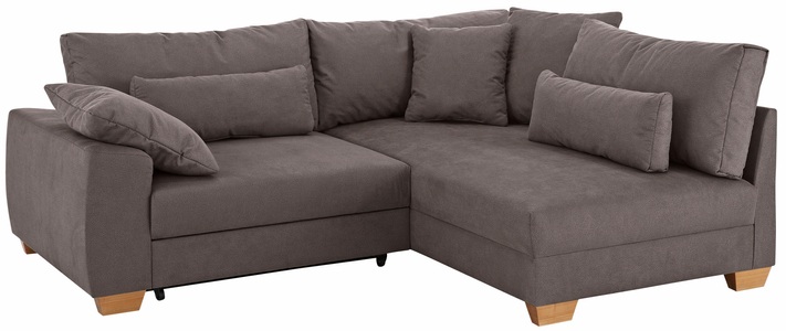 HOME AFFAIRE, Home affaire Ecksofa »Helena«, wahlweise mit Bettfunktion, Federkern, lose Kissen versch. Grösse, Home affaire Ecksofa, wahlweise mit Bettfunktion, verschiedene Bezugsarten