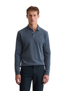 Marc OPolo Langarm-Poloshirt im Washed-Look