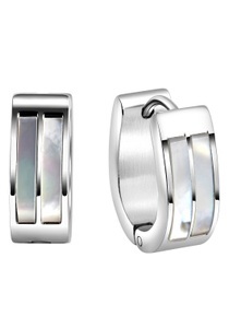 FIRETTI, Firetti Paar Creolen »Oval«, mit Perlmutt, Firetti Paar Creolen »Schmuck Geschenk Oval«, mit Perlmutt