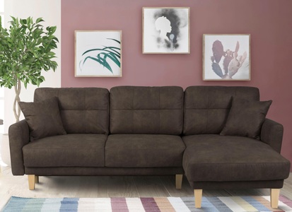 Home affaire Ecksofa »Triplo«, wahlweise mit Bettfunktion und Bettkasten, Zierkissen