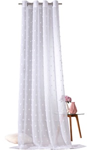 Weckbrodt, Weckbrodt Vorhang »Julina«, (1 St.), Ösenschal, Gardine, transparent, Leinen, mit Pompoms, Weckbrodt Gardine »Julina«, (1 St.), Ösenschal, Gardine, transparent, Leinen, mit Pompoms, Store