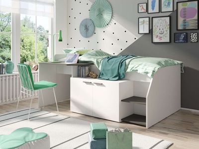 Home affaire Jugendbett »Jugendzimmer-Set Durango - 3 in 1: Bett, Schreibtisch, Kommode«, Bett mit Schreibtisch und Kommode, BxTxH 204x135x90 cm
