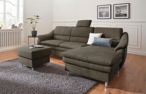 SIT&MORE, sit&more Ecksofa, sit&more Ecksofa »Cardoso L-Form« mit Federkern, wahlweise mit Bettfunktion