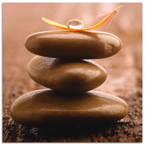 Artland, Artland Wandbild »Massagesteinen auf hölzernem Untergrund«, Artland Wandbild »Massagesteinen auf hölzernem Untergrund«, Zen, (1 St.), als Leinwandbild, Wandaufkleber in verschied. Grössen