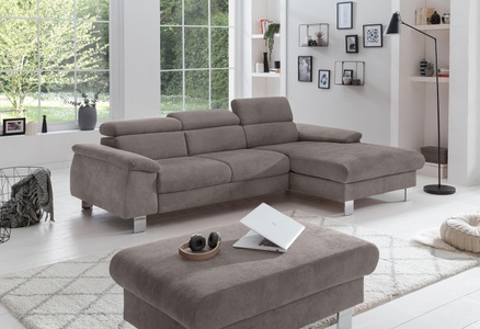 Cotta, COTTA Ecksofa »Komaris«, mit Kopf- bzw. Rückenverstellung, wahlweise mit Bettfunktion, Bettkasten und RGB-LED-Beleuchtung