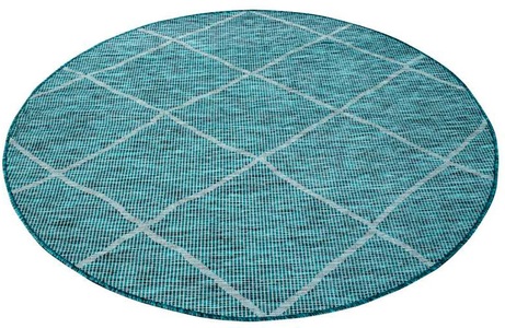 Carpet City, Carpet City Teppich »Palm«, rund, 5 mm Höhe, Wetterfest & UV-beständig, für Balkon, Terrasse, Flur, Küche, flach gewebt, Carpet City Teppich »PALM3075«, rund, 5 mm Höhe, Wetterfest & UV-beständig, für Balkon, Terrasse, Küche, flach gewebt