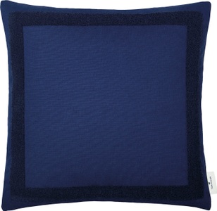 Tom Tailor, TOM TAILOR Kissenhülle »Case«, (1 St.), mit aufgesticktem Bouclé-Effektrahmen, Zierkissenbezug Case Blau Baumwolle/Polyester 45 cm 45 cm