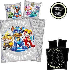 undefined, Herding Renforcé Kinder-Wendebettwäsche Paw Patrol Glow in the Dark, PAW PATROL Kinderbettwäsche »Paw Patrol«, mit 