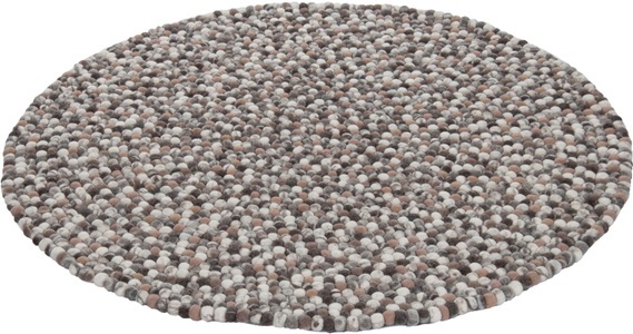 THEKO, Wollteppich, »Ballo«, THEKO, rund, Höhe 22 mm, handgewebt, THEKO Wollteppich »Felty 2.2«, rund, 22 mm Höhe, Filzkugel-Teppich, reine Wolle, handgefertigt