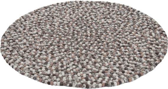 THEKO, Wollteppich, »Ballo«, THEKO, rund, Höhe 22 mm, handgewebt, THEKO Wollteppich »Felty 2.2«, rund, 22 mm Höhe, Filzkugel-Teppich, reine Wolle, handgefertigt