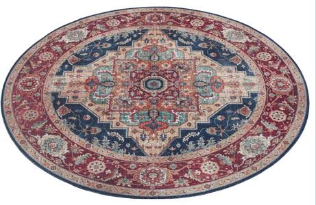 NOURISTAN, Teppich, »Sylla«, NOURISTAN, rund, Höhe 5 mm, maschinell gewebt, NOURISTAN Teppich »Sylla«, rund, 5 mm Höhe, Orientalisch, Orient, Vintage, Wohnzimmer, Schlafzimmer, Esszimmer