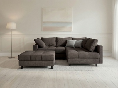 COLLECTION AB, COLLECTION AB Ecksofa "Antonia L-Form, B: 215 cm" Ecksofa, Rückenkissen, ottomane beidseitig montierbar, Bonnelfederkern
