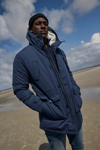 Bruno Banani Parka mit Kapuze Winterjacke mit Teddy Fleece gefüttert und anpassbarer Kapuze