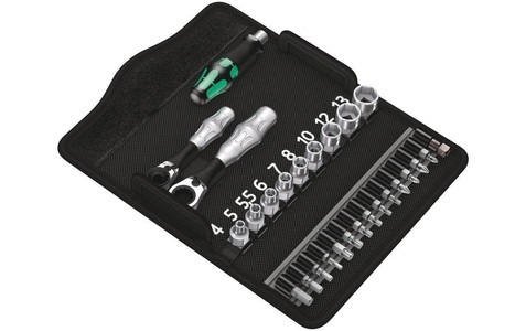 Wera, Wera KK Zyklop Mini 2 Steckschlüsselsatz metrisch 1/4 (6.3 mm) 27teilig 05135918001, Kraftform Kompakt Zyklop Mini 2 Satz, Werkzeug-Set