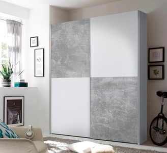 home24, home24 Schwebetürenschrank Niceville II, Schlafkontor Schwebetürenschrank »Puls Schlafzimmerschrank BESTSELLER Garderobenschrank Schrank«, Kleiderschrank mit Metallgriffleisten, viele Farben, Breite 170cm