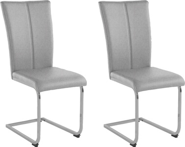 HOME AFFAIRE, Home affaire Freischwinger »Nils«, (Set), 2 St., Microfaser, Stuhl belastbar bis 120 Kg, Gestell aus Metall im Chrom-Look oder schwarz, Home affaire Freischwinger »Nils«, (Set), 2 St., Strukturstoff-Feinstruktur, Stuhl belastbar bis 120 Kg, Gestell Metall im Chrom-Look oder Schwarz