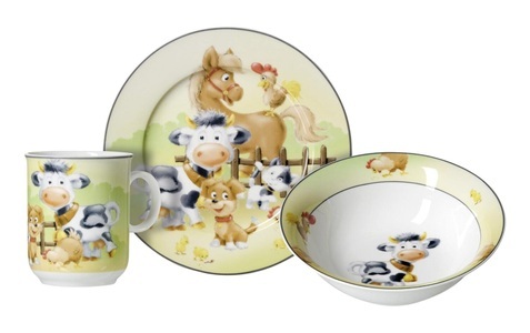 Ritzenhoff & Breker Kindergeschirr-Set »Hoftiere 3-teilig«, (3 tlg.)