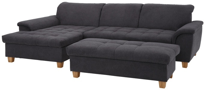 HOME AFFAIRE, Home affaire Ecksofa »Lyla«, mit Recamiere, wahlweise mit Rückenfunktion und zusätzlich mit Bett + Bettkasten, Home affaire Ecksofa »Lyla fester Sitzkomfort, bequeme Armlehnen, Breite 279cm, L-Form« mit Recamiere, wahlweise mit Rückenfunktion und zusätzlich mit Bett