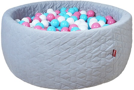 Knorrtoys, knorr® toys Bällebad soft - Cosy geo grey - 300 balls rose/creme/lightblue, Knorrtoys® Bällebad »Soft, Geo Grey«, mit 300 Bällen rose/creme/lightblue; Made in Germany