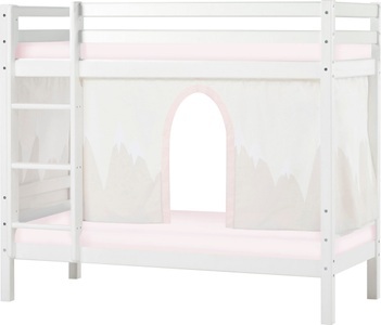 Hoppekids, Hoppekids Etagenbett, Liegefläche 70x160 cm, Kiefer weiss lackiert,mit Textilset und wahlweise mit Matratze, 
