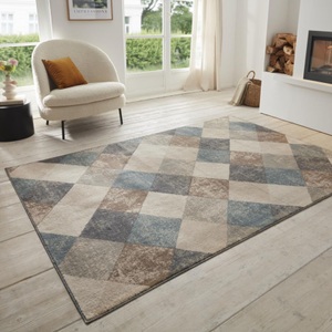 Hanse Home, HANSE Home Teppich »Bakke«, rechteckig, 8 mm Höhe, strapazierfähig, robust, pflegeleicht, ringsum gekettelt, geeignet für Fussbodenheizung, HANSE Home Teppich »Bakke«, rechteckig, 8 mm Höhe, Kurzflor, Läufer, Rauten-Muster, Wohnzimmer, Schlafzimmer, Esszimmer