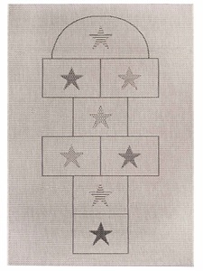 Primaflor-Ideen in Textil, Primaflor-Ideen in Textil Kinderteppich »CABANE - Hüpfkasten«, rechteckig, 3 mm Höhe, Flachgewebe, Spiel-Teppich Hüpfkästchen 