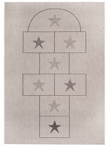Primaflor-Ideen in Textil, Primaflor-Ideen in Textil Kinderteppich »CABANE - Hüpfkasten«, rechteckig, 3 mm Höhe, Flachgewebe, Spiel-Teppich Hüpfkästchen 