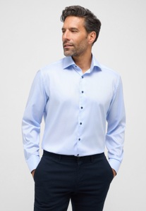 ETERNA Mode GmbH, COMFORT FIT Performance Shirt in hellblau strukturiert, 