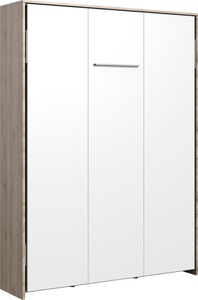 Wimex, Wimex Schrankbett »Juist«, MID.YOU Schrankbett 140/200 cm weiss, eichefarben , Juist , Metall , Birke , Schichtholz , 140 cm , Dekorfolie,Echtholz,Nachbildung , Federholzleisten verleimt , 001787055918