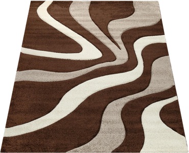 PACO HOME, Teppich, »Diamond 760«, Paco Home, rechteckig, Höhe 18 mm, Paco Home Teppich »Diamond 760«, rechteckig, 18 mm Höhe, Kurzflor, 3D-Design, modernes Wellen Muster