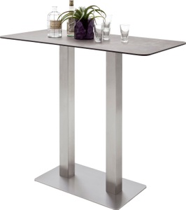 Fredriks, home24 Bartisch Zilker III, MCA furniture Bartisch »Zarina« Bartisch mit Glaskeramik Tischplatte mit Edelstahl Gestell