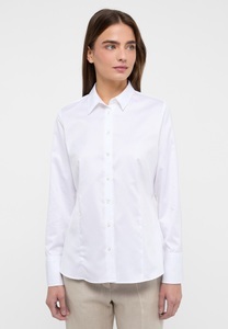 Eterna, ETERNA LANGARM BLUSE MODERN CLASSIC COVER SHIRT TWILL WEISS UNIFARBEN, Cover Shirt Bluse in weiß unifarben