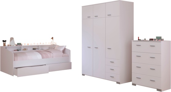 Parisot Jugendzimmer-Set »Sleep 41«, (Set, 4 tlg.), Rückwände der Fächer am Bett drehbar