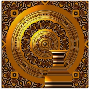 Artland, Artland Wandbild »Goldgelber Teller mit Karaffe«, Muster, (1 St.), in vielen Grössen & Produktarten - Alubild / Outdoorbild für den Aussenbereich, Leinwandbild, Poster, Wandaufkleber / Wandtattoo auch für Badezimmer geeignet, Artland Leinwandbild »Goldgelber Teller mit Karaffe«, Muster, (1 St.), auf Keilrahmen gespannt