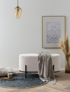 mutoni casual, Hocker Grovix weiss 80, SalesFever Polsterhocker, mit Design-Gestell aus schwarzem Metall